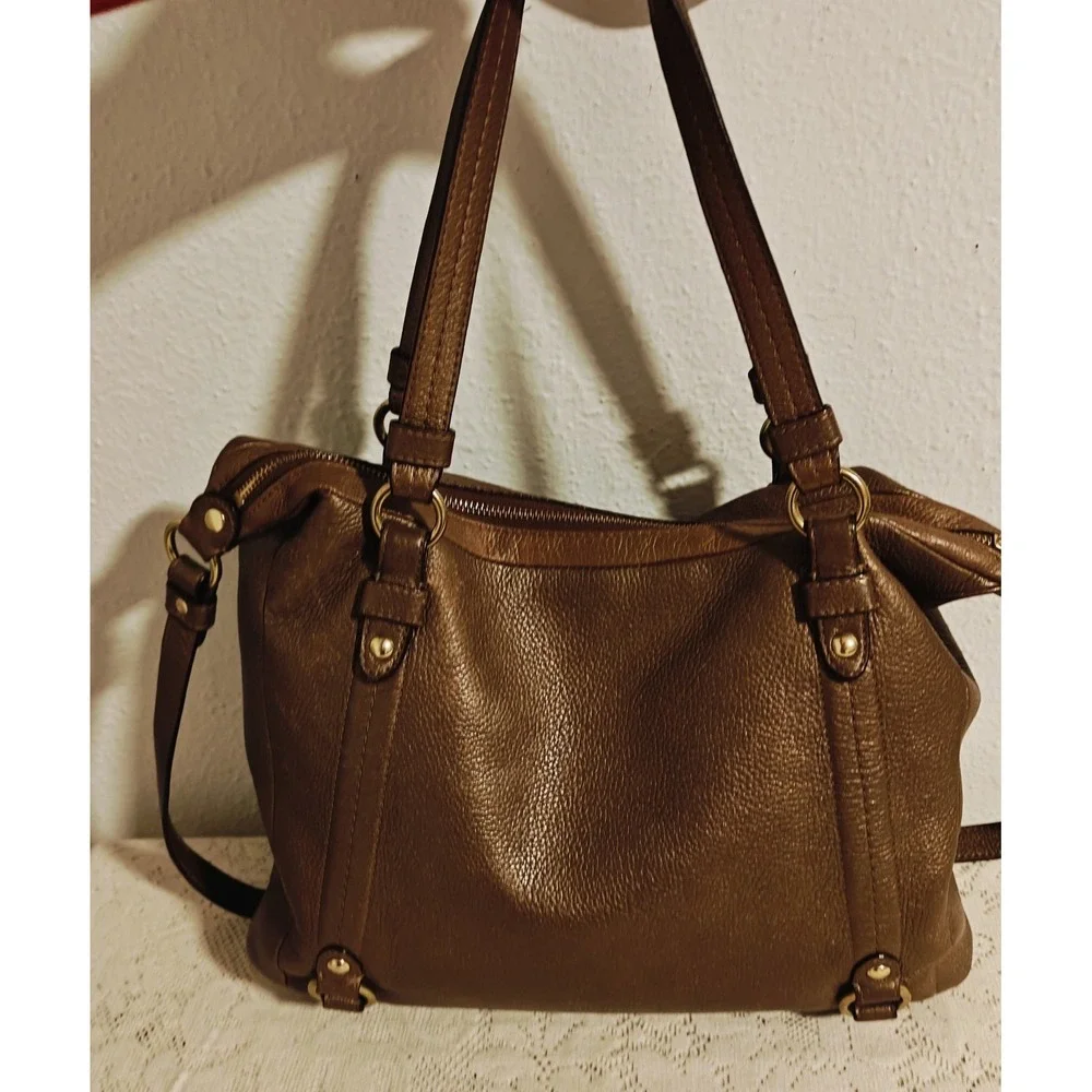 Coach Alexandra Tote/Shoulder Bag Bronze Leather Pre-owned